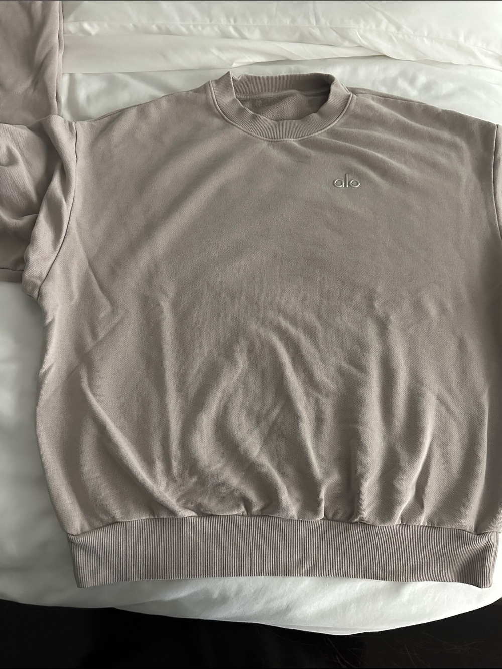 ALO Yoga Taupe Cozy Sweatshirt & Jogger Swetpant Set- Size - Picture 2 of 12